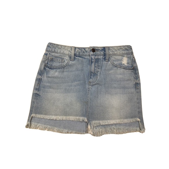 Cello Dresses & Skirts - Women's Blue Cello Jeans‎ Asymmetrical Waist Short Denim Skirt Size Small